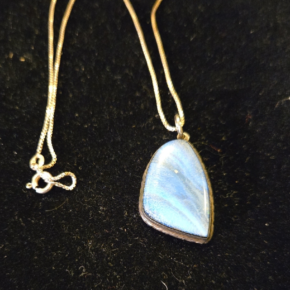 Opal Triplet Sterling Silver Pendant Necklace